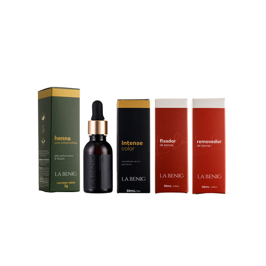 Combo Henna 3g + Intense Color + Remover 100ml + Fixer 100ml