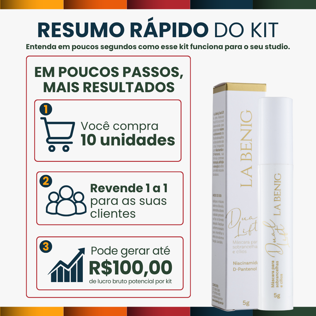 Kit Revenda Studio Dual Lift La Benig — 10 Unidades | Venda para suas clientes e aumente seu faturamento