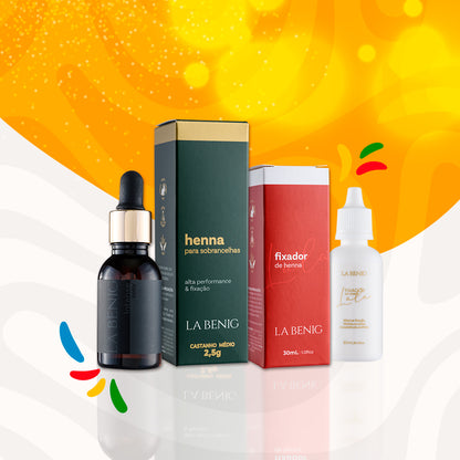 Combo Henna 2,5g + Intense Color + Fixador 30ml