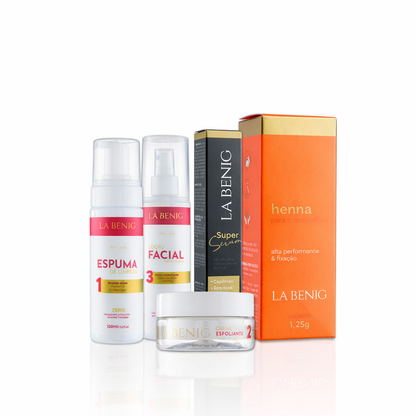Combo Henna 2,5g + Kit Skin Care + Super Sérum